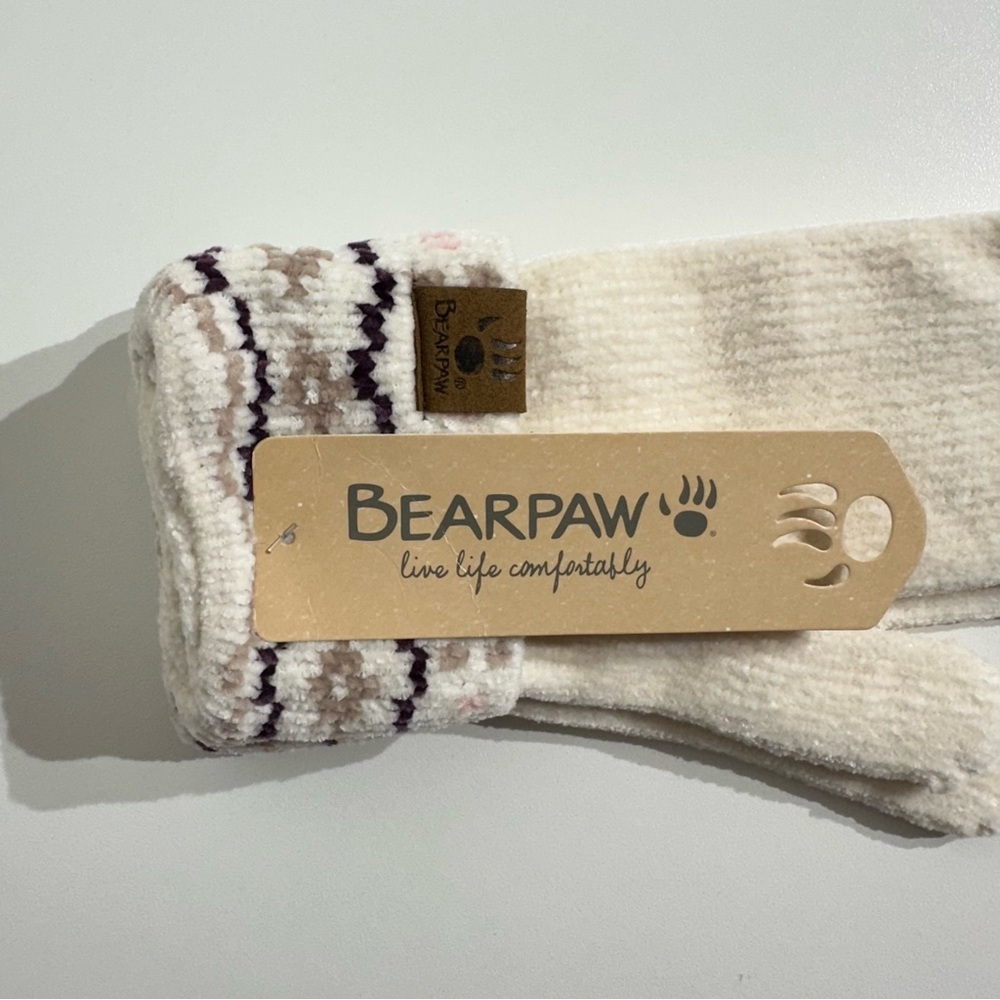 BEARPAW Women’s Mittens Adult Ivory NWT One Size - Picture 2 of 5